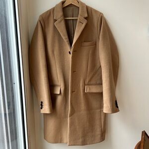 Abercrombie & Fitch Camel Wool Blend Pea Coat